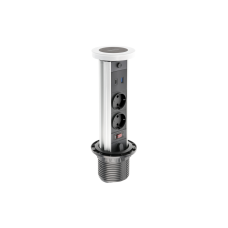 Блок розеток GTV CAMINO 100мм 2 розетки SCHUKO USB A+C QC WC 10W провід 1,5м Білий