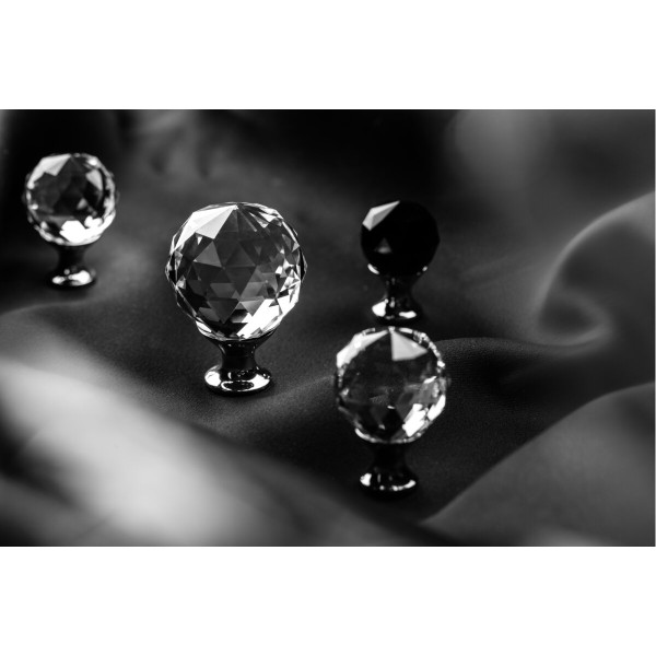 Ручка GTV Crystal Palace CRPA d 30 Хром+Чорне скло EOL
