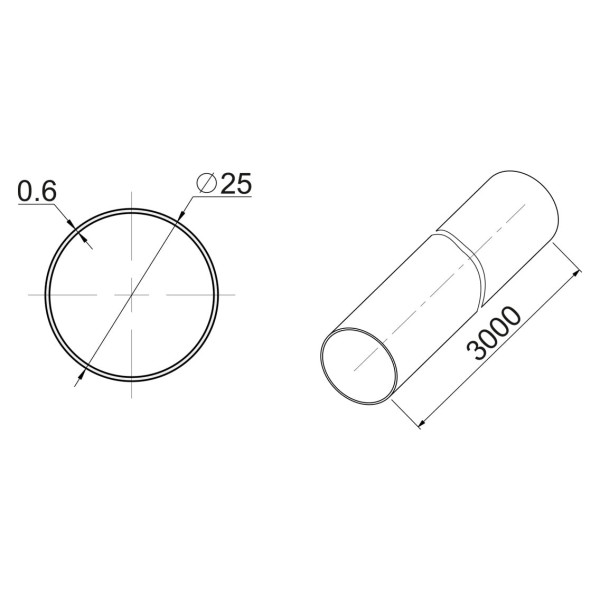 Труба d=25 ALVA L=3000 t=0,6 хром