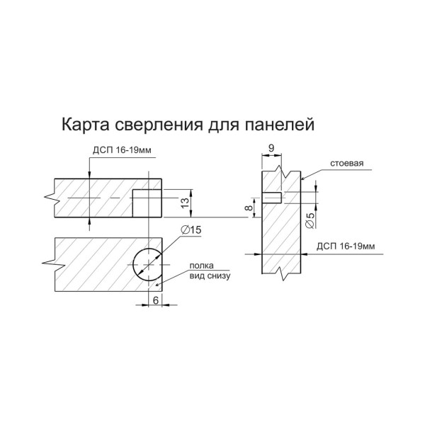 Полицетримач для ДСП полиці 16-19 мм GIFF Clamp S нікель